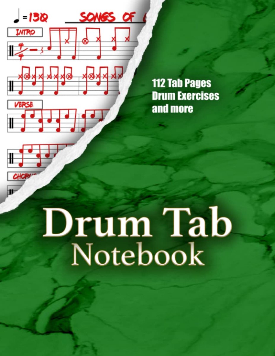 DRUM TAB NOTEBOOK: Unique Blank Drum Tablature Manuscript Paper Features 9x Light Lined Staves for Easy Notation, Drum - ShopVlot
