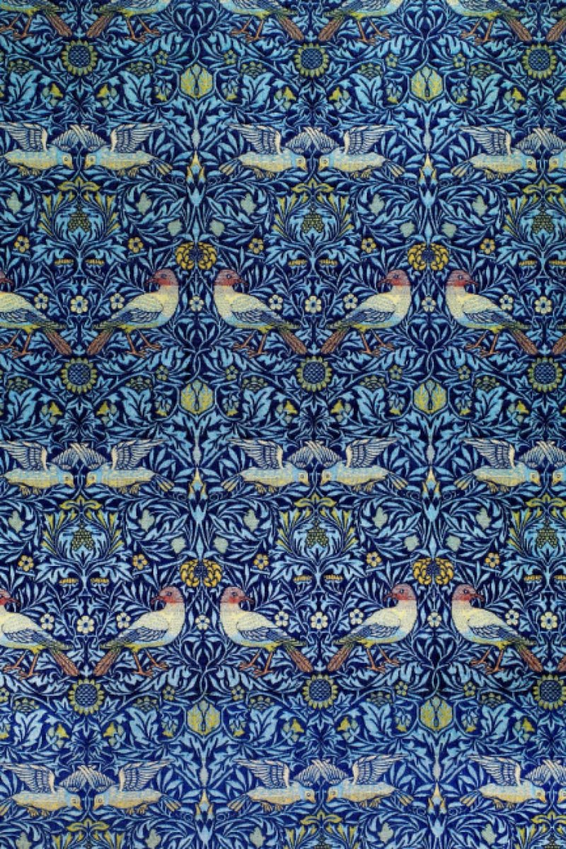 William Morris bird & botanical pattern in blue, 120 Pages, 6” x 9” Lined Paper Journal/ Diary/ Notebook, Paperback - ShopVlot