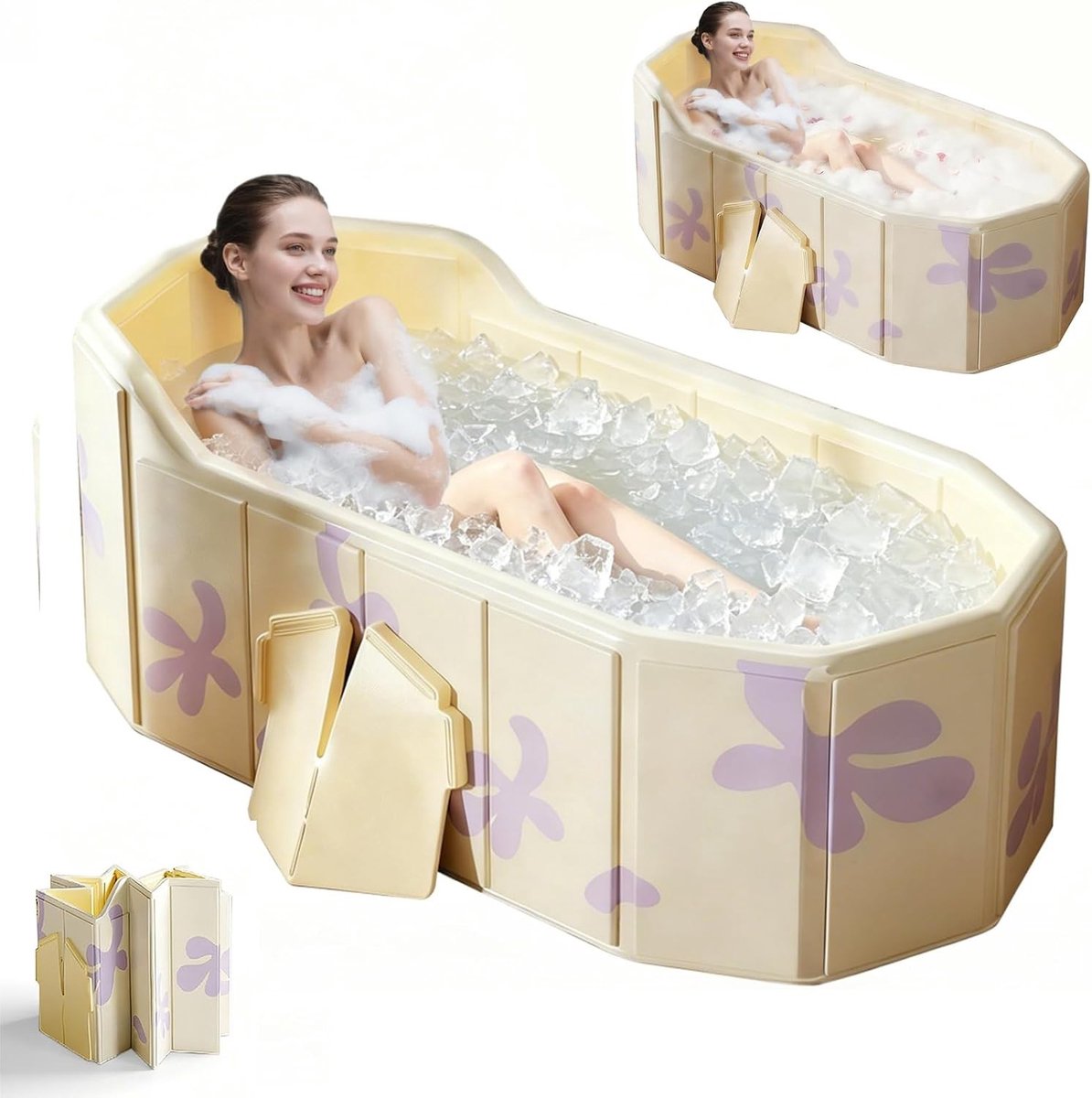 Opvouwbaar Bad - Wit - 140 x 55 x 55 cm - 5-laags Isolatiemateriaal - Voor Volwassenen