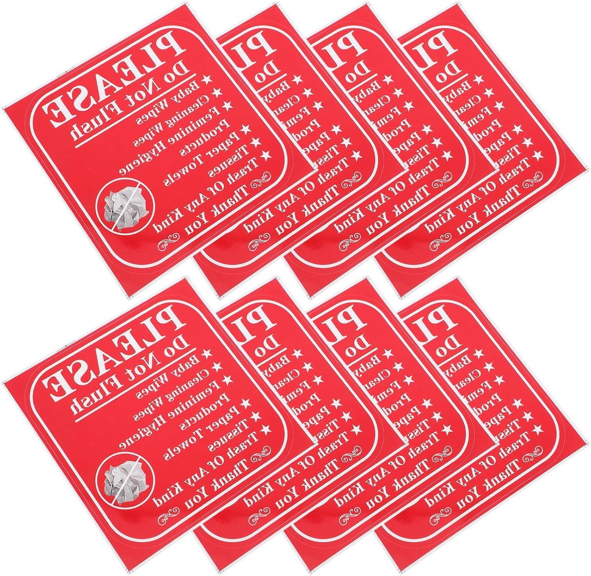 Toilet Stickers - Badkamer Indicator - Verstopping Voorkomen - Koperen Plaat - 15.2x15.2cm - Rood