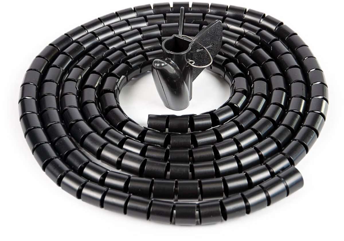 Rubbermagazijn - Kabelgeleider zwart - Spiraalband - Cable sleeve - Lengte 3 meter - Diameter 16mm
