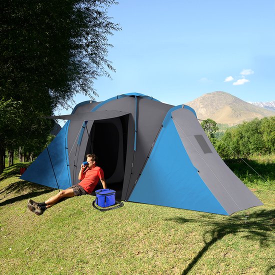 Outsunny Tunneltent-Polyester-taft, Fiberglas-555L x 225B x 190H cm-Grijs+Blauw — afbeelding 5