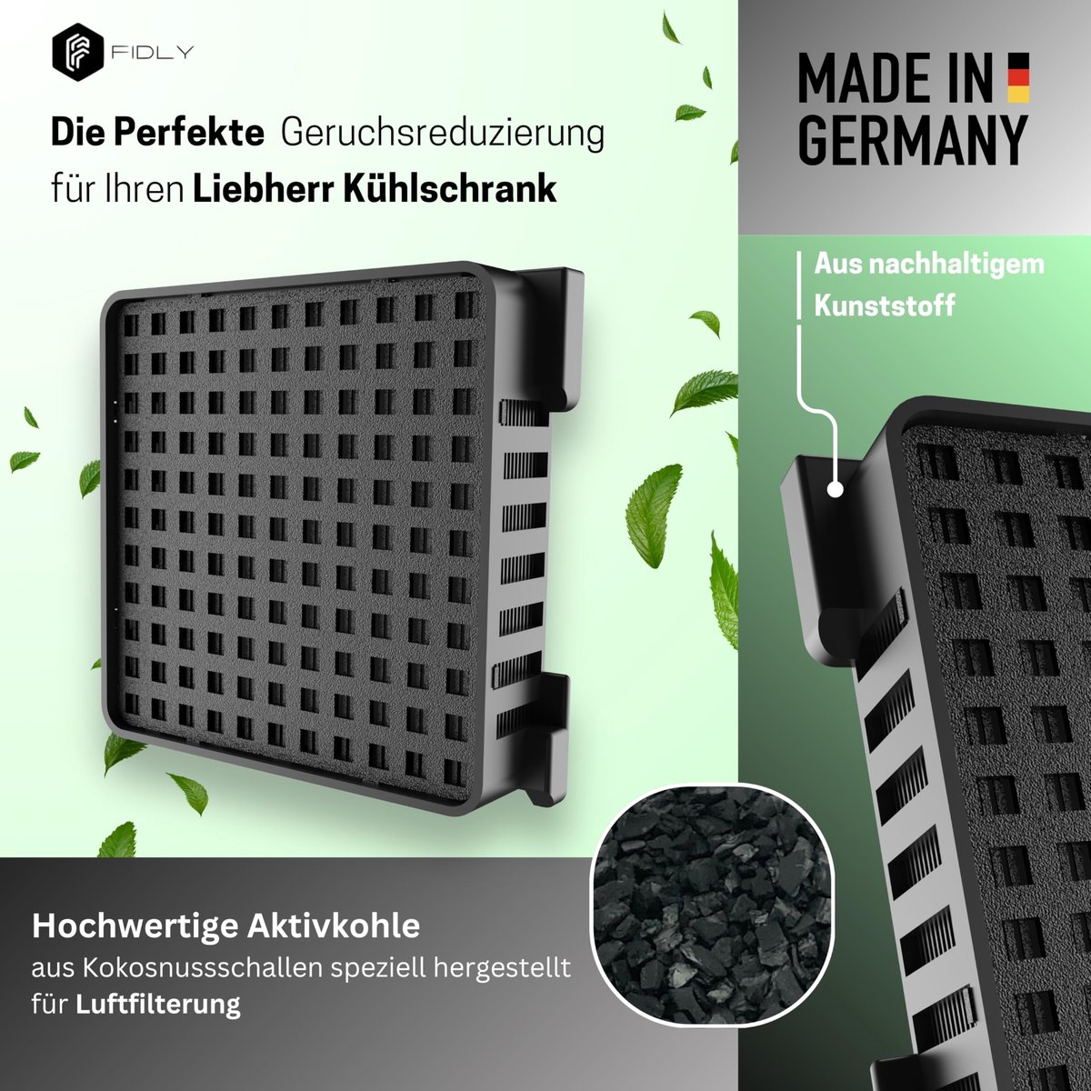 Fidly 3 x actieve koolfilter voor Liebherr Fresh Air 9882460 744021-00 9096989 09882429, vervangingsfilter voor de - ShopVlot