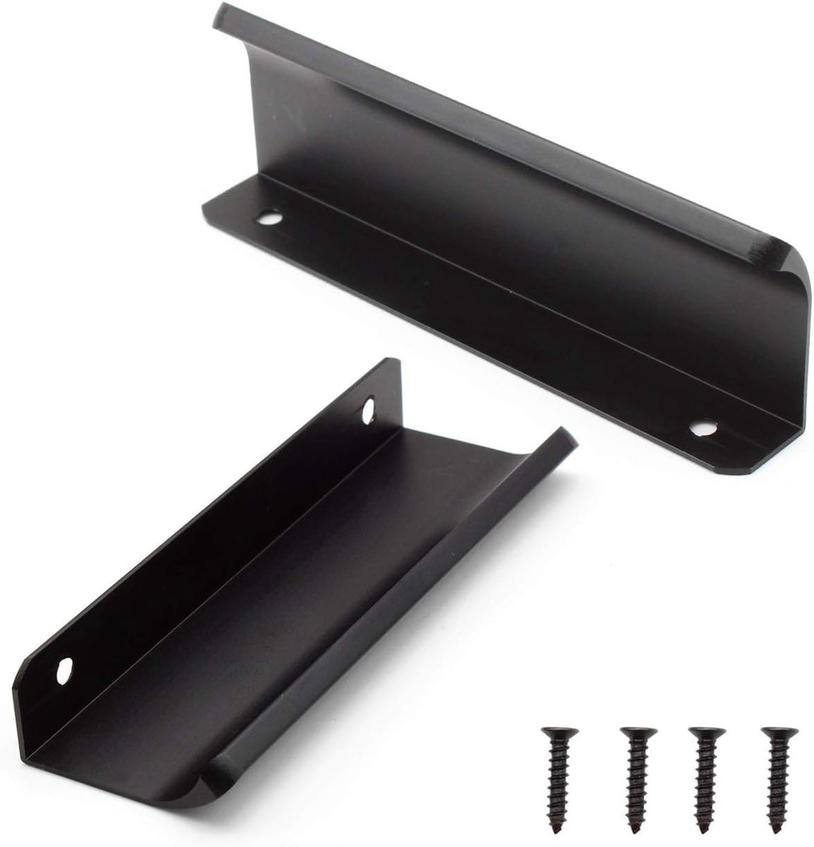 2 Stuks Verborgen Handgrepen voor Lades - Gebogen Zwart Handvat van 120mm voor Keukens, Kasten en Kledingkasten, Ideaal voor Moderne Interieurs