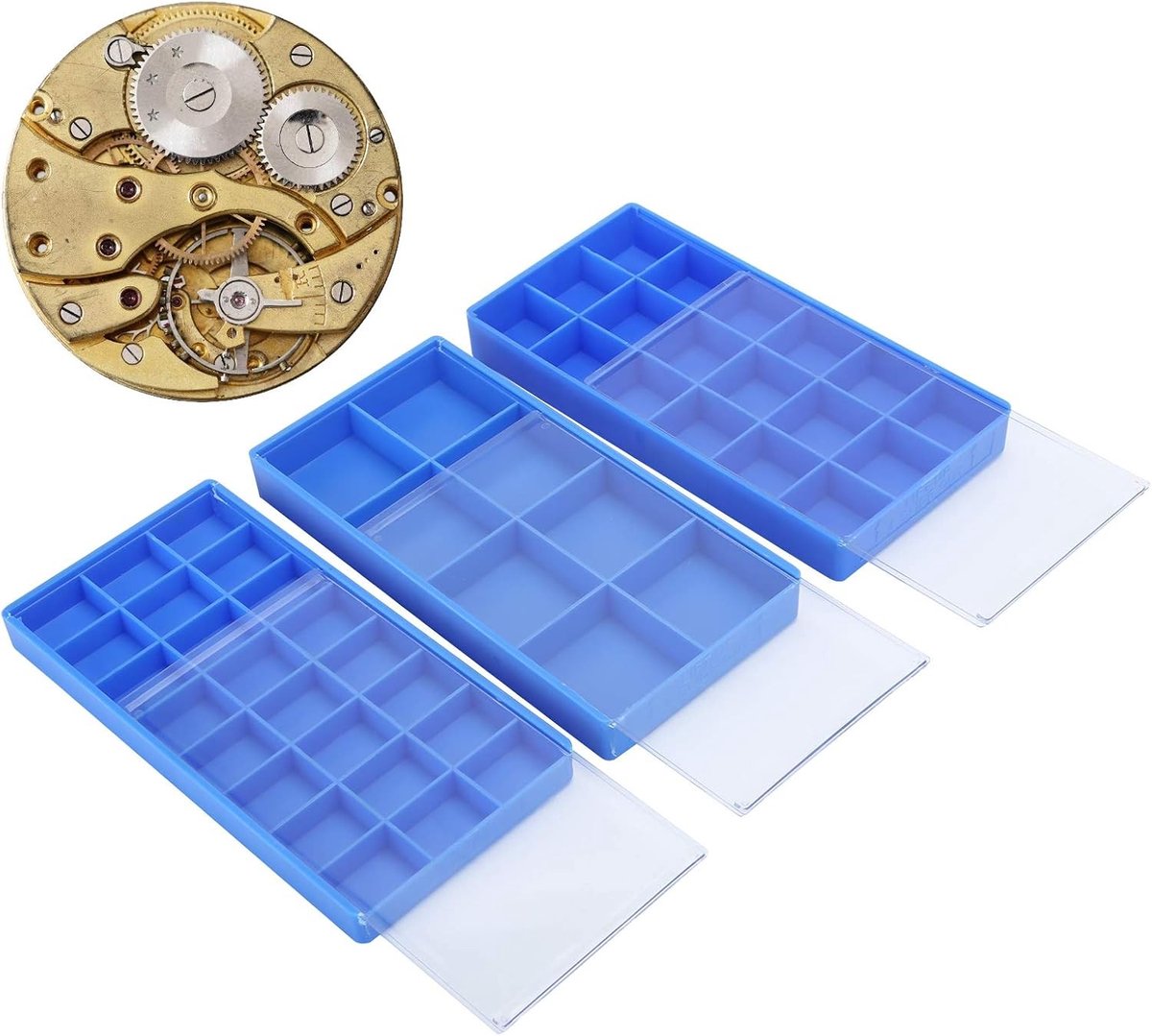 Opslagdoos voor Horlogonderdelen, Duidelijke Plastic Opbergdoos voor Sieraden, Beads en Edelstenen, Perfect voor Organisatie en Opslag