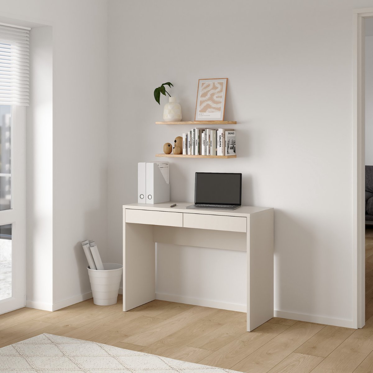 Bureau met Lades Beige - 100x40x76,5cm - Bureau Function Plus - Giga Living