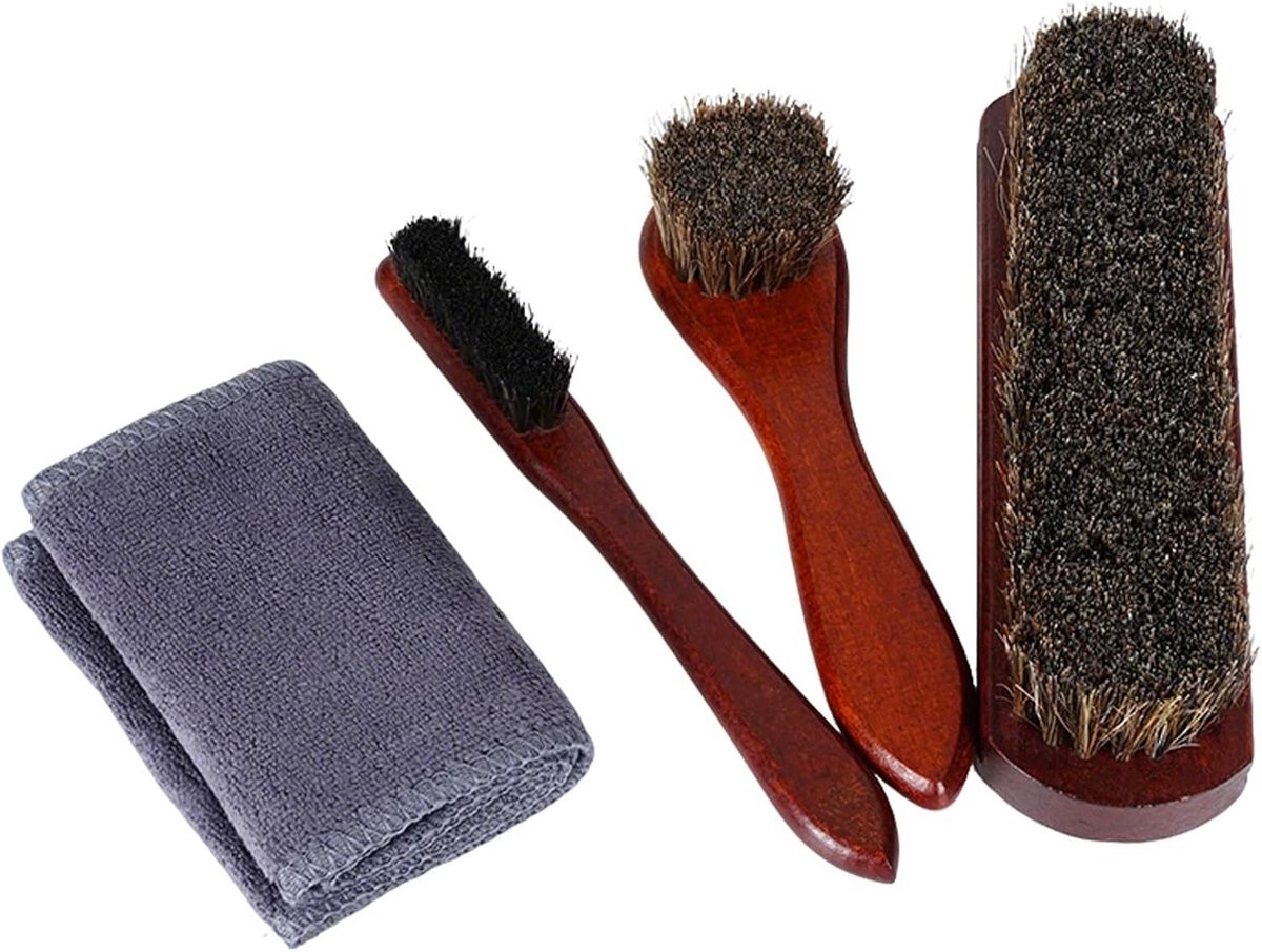 Afwasborstel Paardenhaar - Bruin - 23 x 10 cm - Zacht Voor Leren Oppervlakken - Voor Schoenverzorging