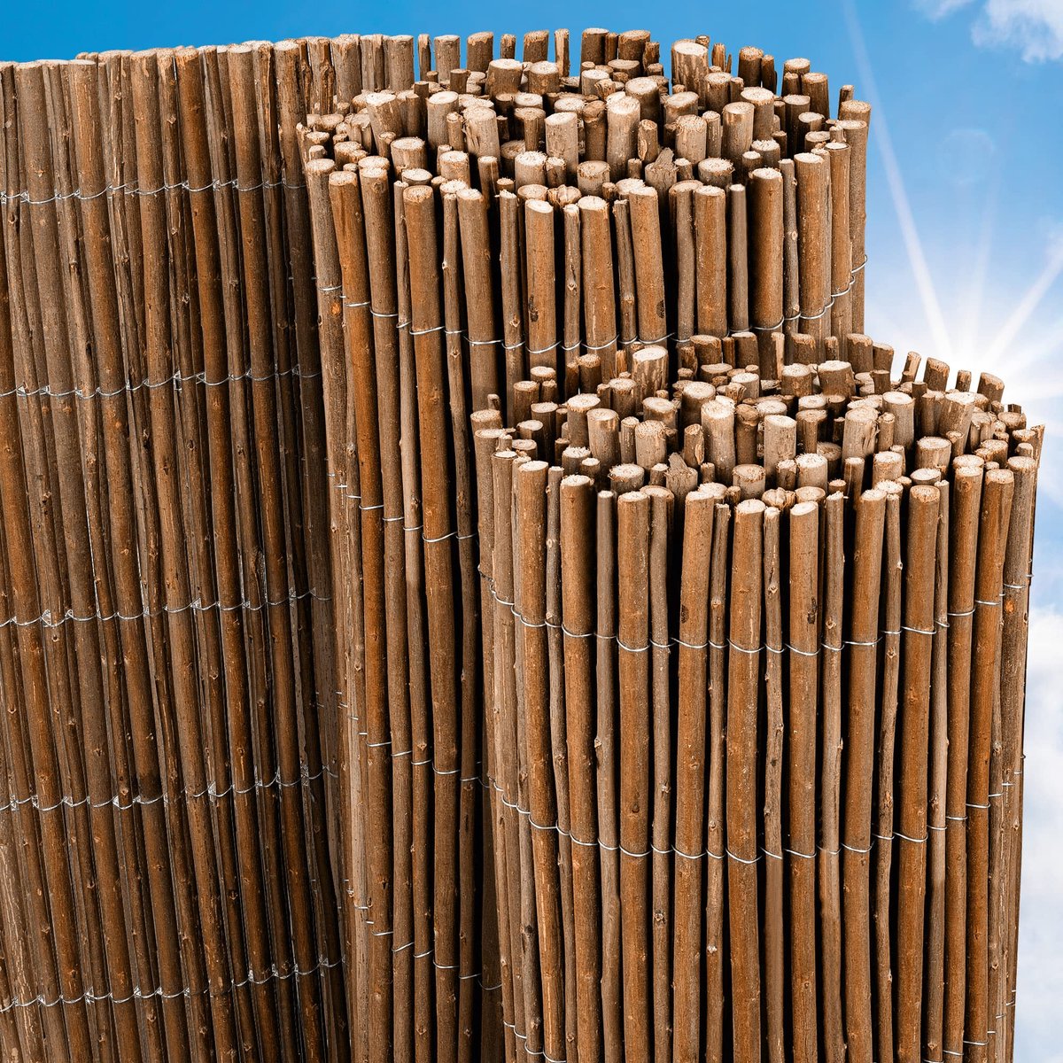 Famanu – Balkonscherm van wilgenrol, wilgenmat op rol als windscherm voor de tuin, natuurlijke uitstraling