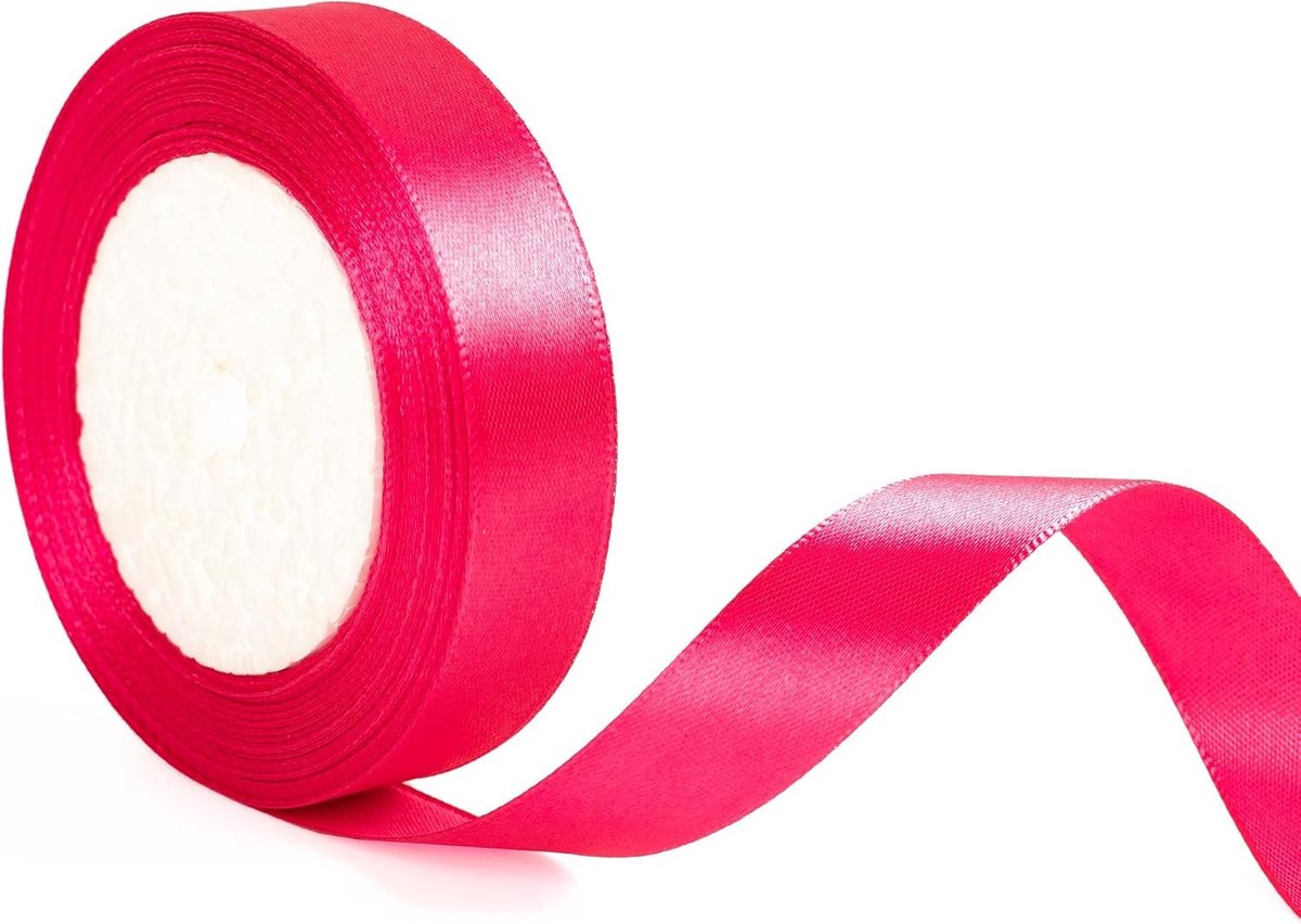 20mm Brede Fuchsia Cadeaulint, 22m Lint voor Verpakking, Geschikt voor Kerst, Haaraccessoires, Boeketten en Trouwen Decoraties