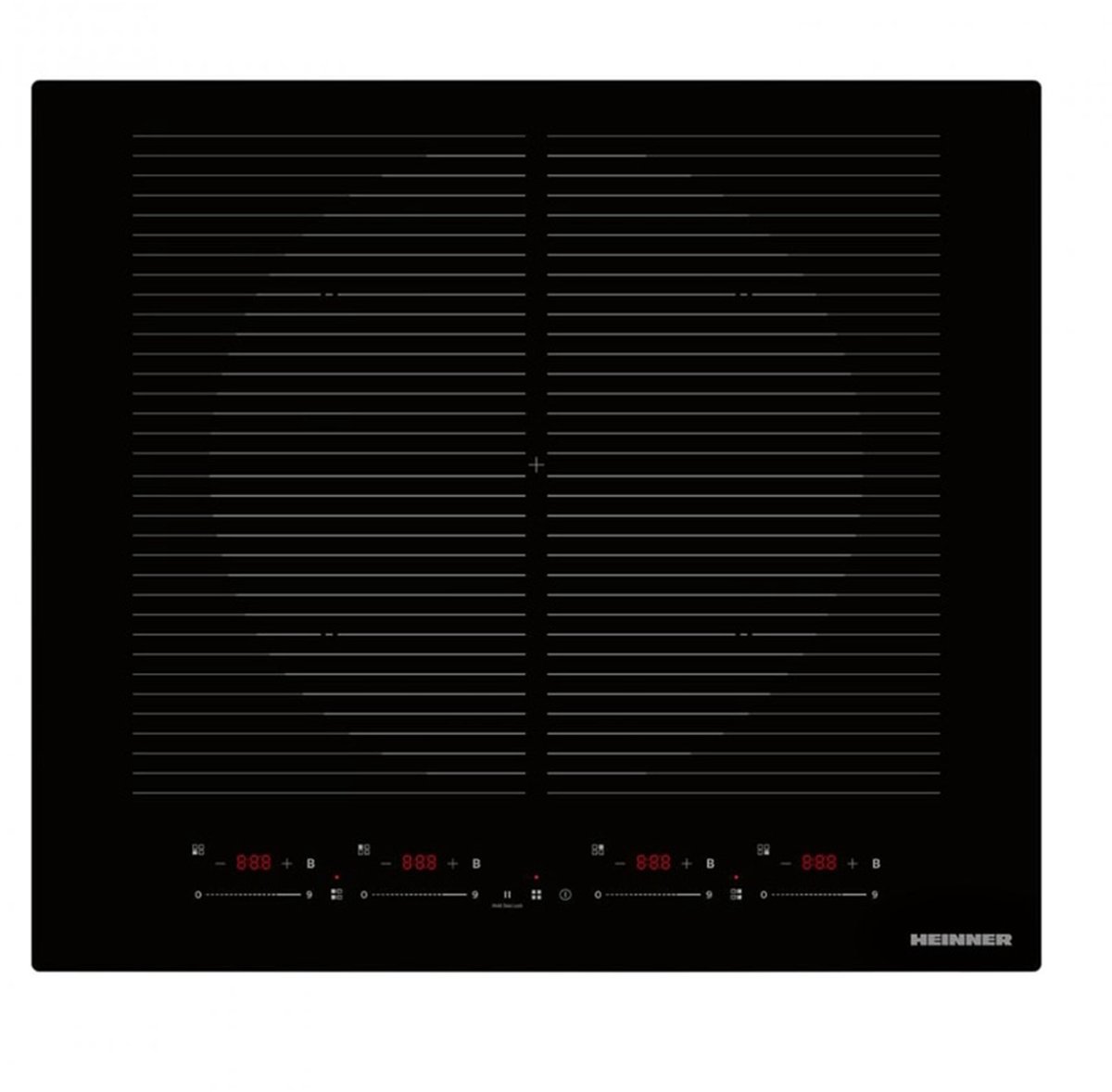 Heinner HBHI-MQZ4ZB2FXSM Inbouw Inductiekookplaat – 4 Kookzones – 7400 W – Quadra Zone – Bridge – Boost – Touch Slider – Zwart –5 Jaar Garantie