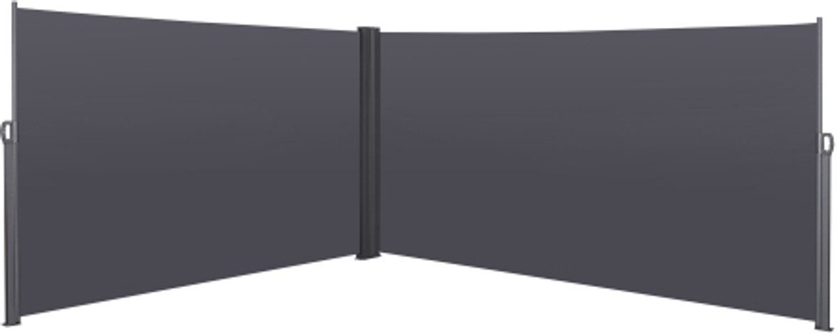 Ausziehbare Seitenmarkise für Balkon, Garten und Terrasse, Sichtschutz, Windschutz, wasserdicht, Sonnenschutz, 200 x 600 cm, Grau