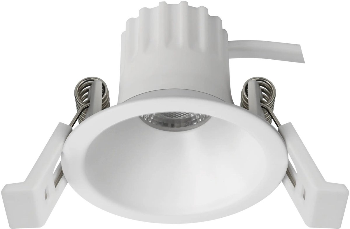 Deep Deco Mini LED inbouwspot wit, 4,9W geïntegreerde LED, 2700K warm wit, dimbaar, kantelbaar, keramiek/aluminium