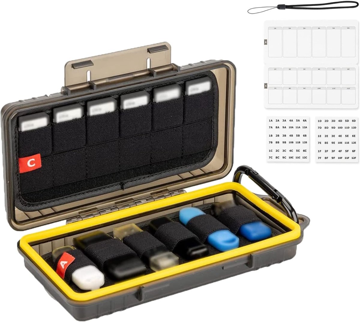 24 Slot Hard Geheugenkaart Case - Waterdichte Organizer voor SD, CFexpress en USB Stick, Ideaal voor Nintendo Switch en PS Vita