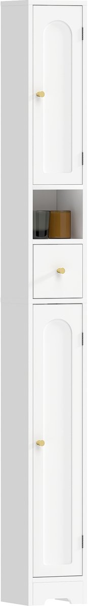 HOMCOM Badkamerkast staand-MDF-20L x 20B x 185H cm-Wit