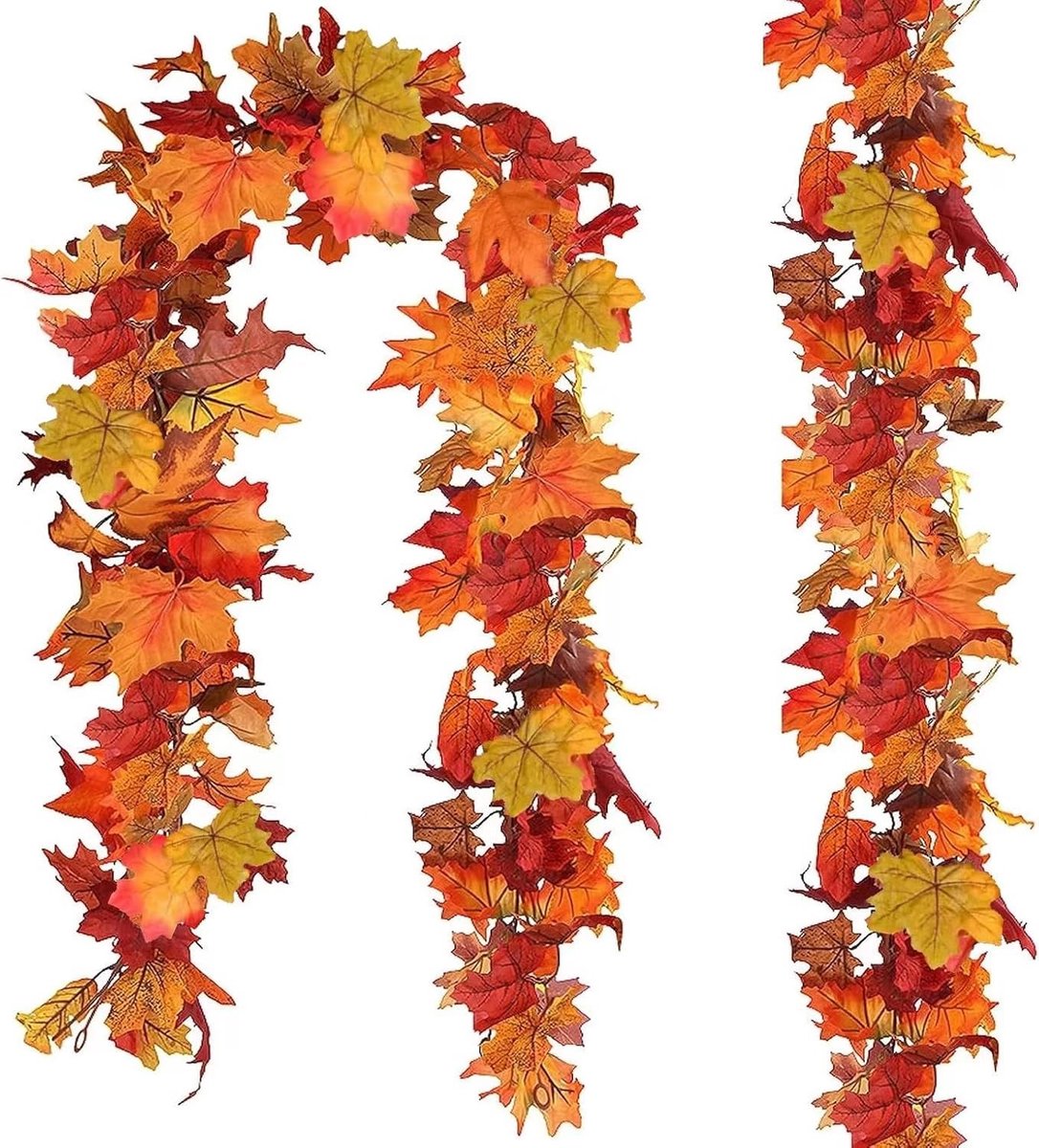Herfst Krans - Oranje - 6 x 6 cm - Decoratieve Esdoorn Bladenslinger - Voor Feesten en Decoratie