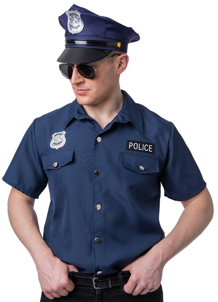 Politie shirt George donkerblauw
