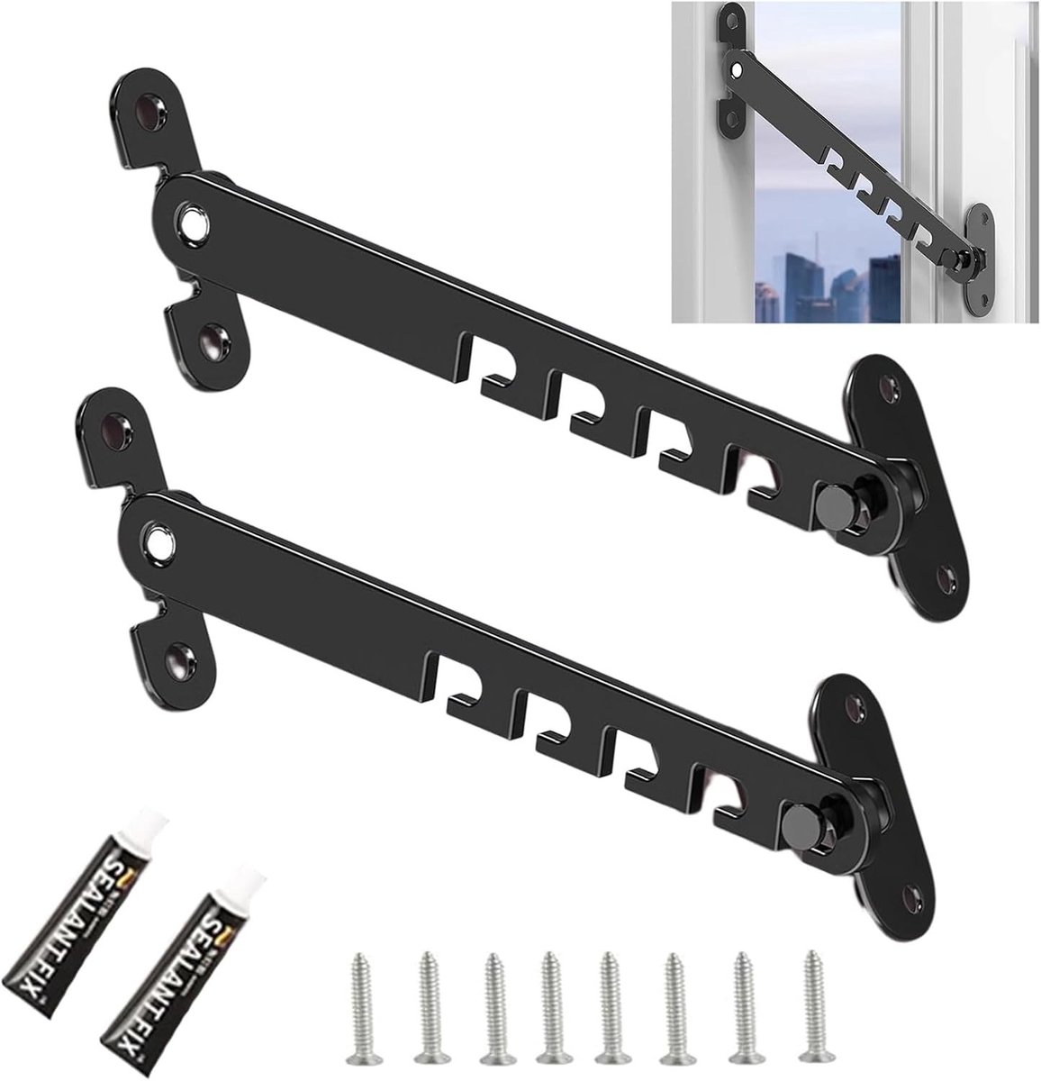 Raamstoppers - 18 cm - Metalen Raamvergrendeling voor Kantelramen - Voor Vensterladen