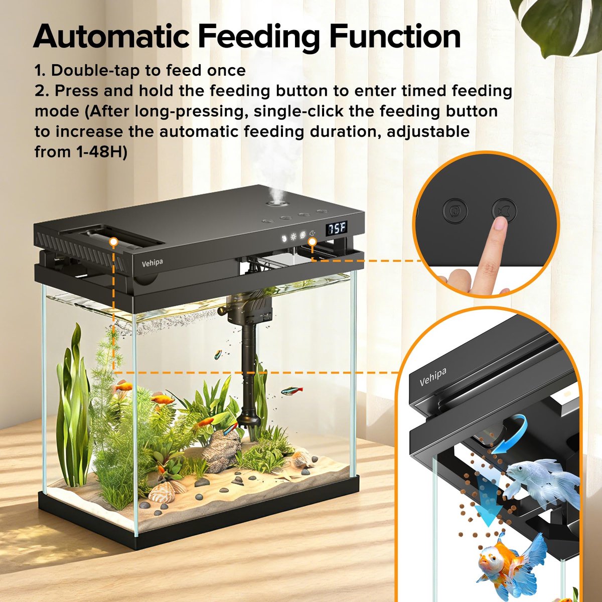 Nano-aquarium 8 liter - zwart - complete set - perfect voor beginners - ShopVlot thumbnail 2