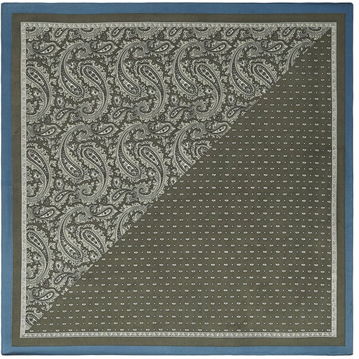 Wintersjaals met paisley-patroon, retro imitatiezijde, dagelijkse accessoires - Legergroen