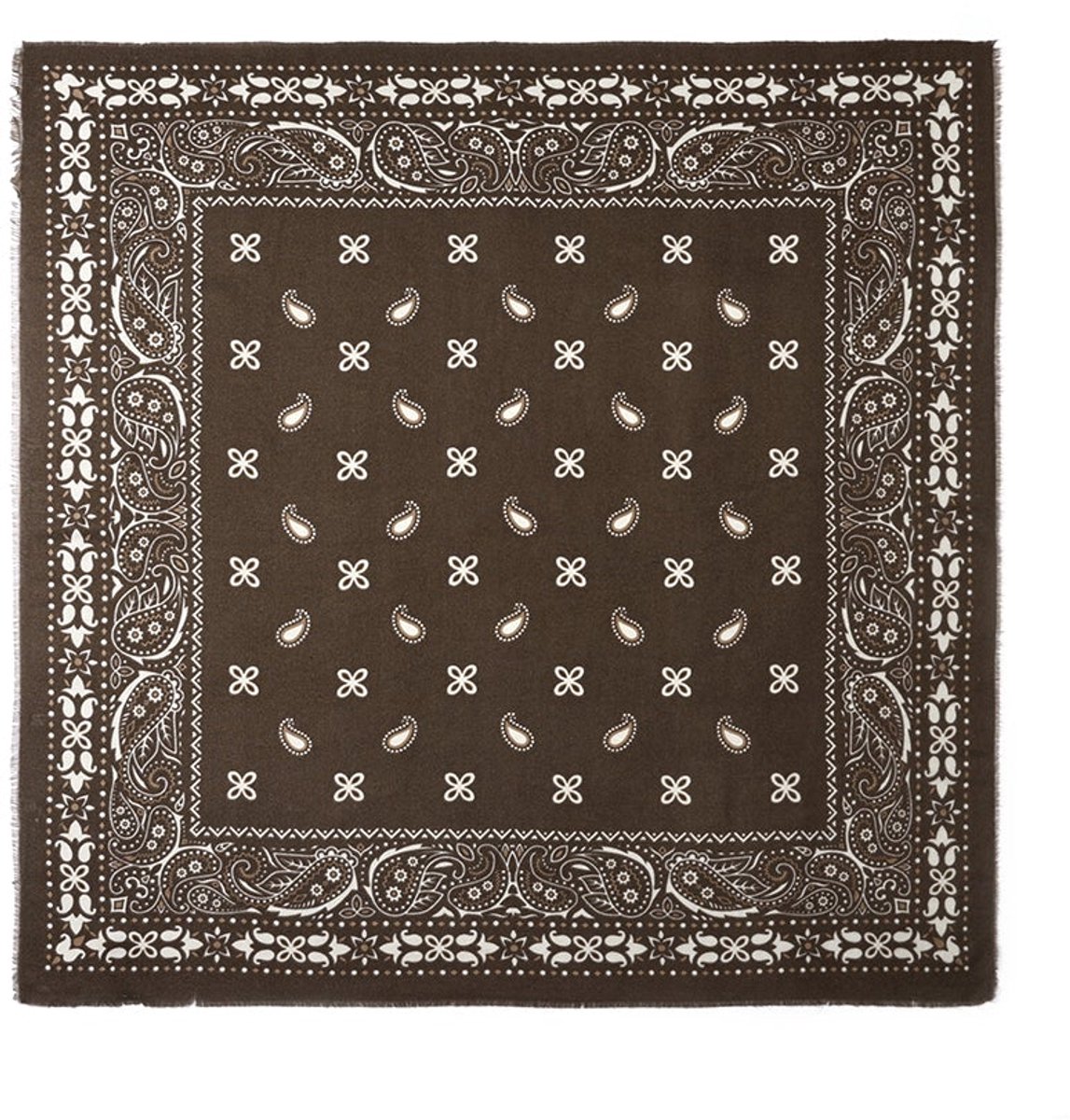 Wintersjaals met paisley-patroon, casual, polyester, dagelijkse accessoires - Koffiebruin