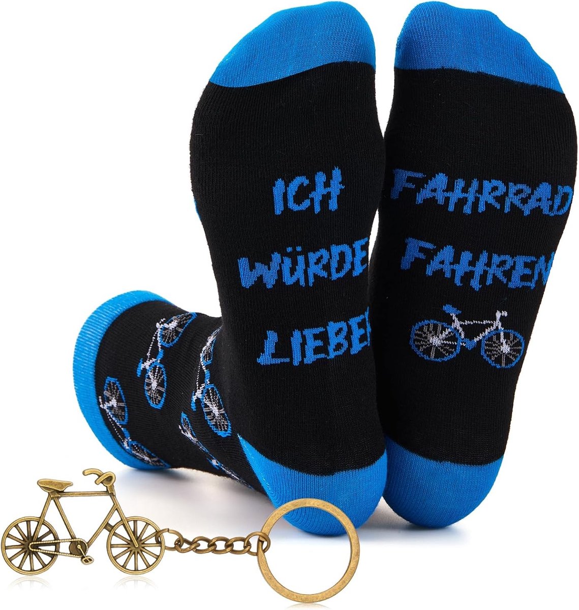 Vaderdag Cadeau voor Fietsers: Grappige Sokken, Sleutelhanger en Wenskaart voor Papa's Verjaardag en Jubileum