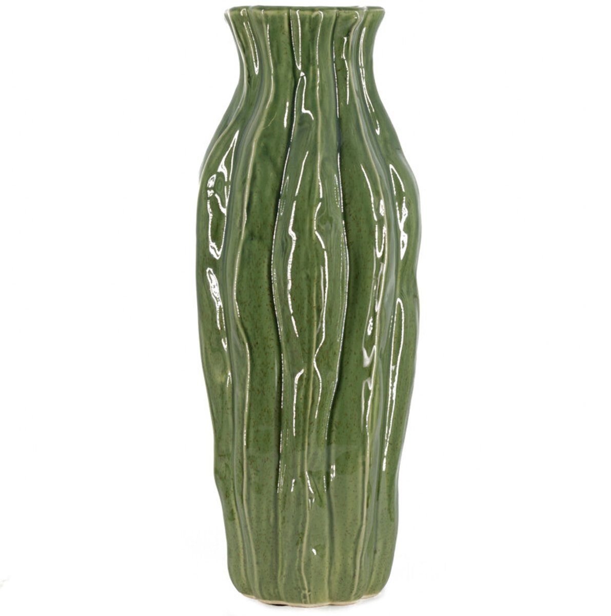 Aardewerk vaas Trunk L groen