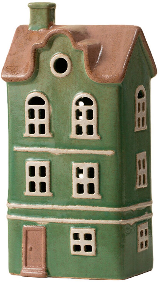 HomeBound - Keramiek huisje met LED Twinkle - Groen