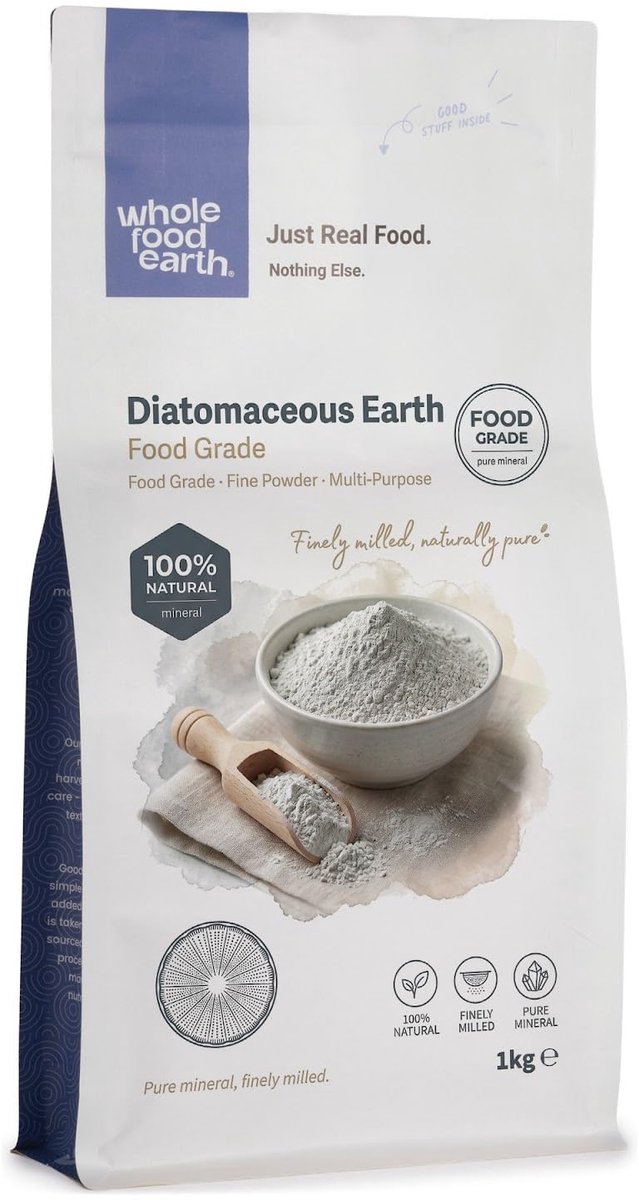 Wholefood Earth - Diatomeeënaarde (Food Grade) 1kg - Zoetwater - Wit- Peruaans - ShopVlot
