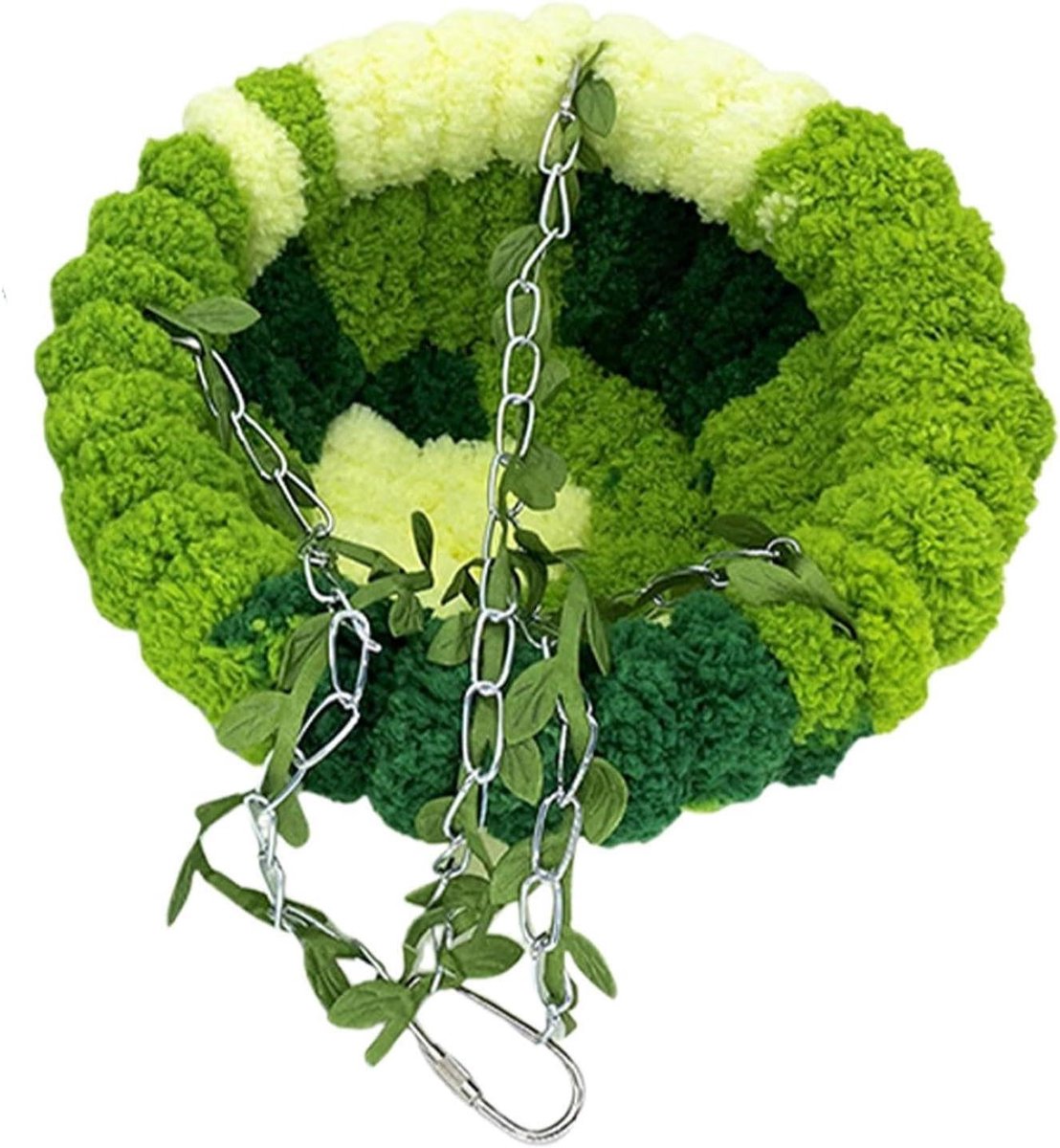 Vogelnestje Pluche - Huisdierbed Hangmat - Rusten en Broeden - Ademend en Warm - 235x14cm - Groen