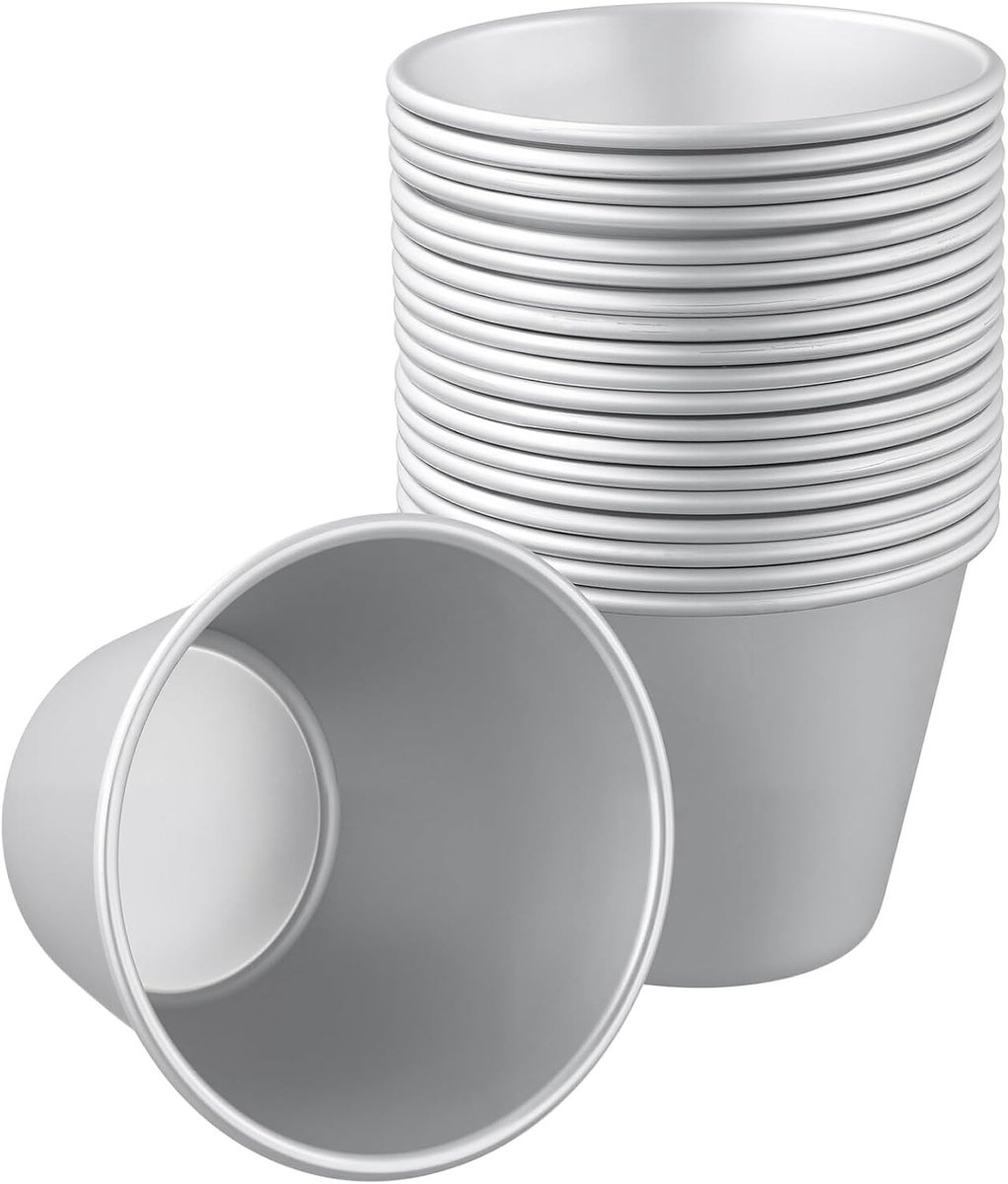 Puddingvormen - Zilver - 7,3 x 6 cm - Aluminium Mini-Bakvormen voor Desserts
