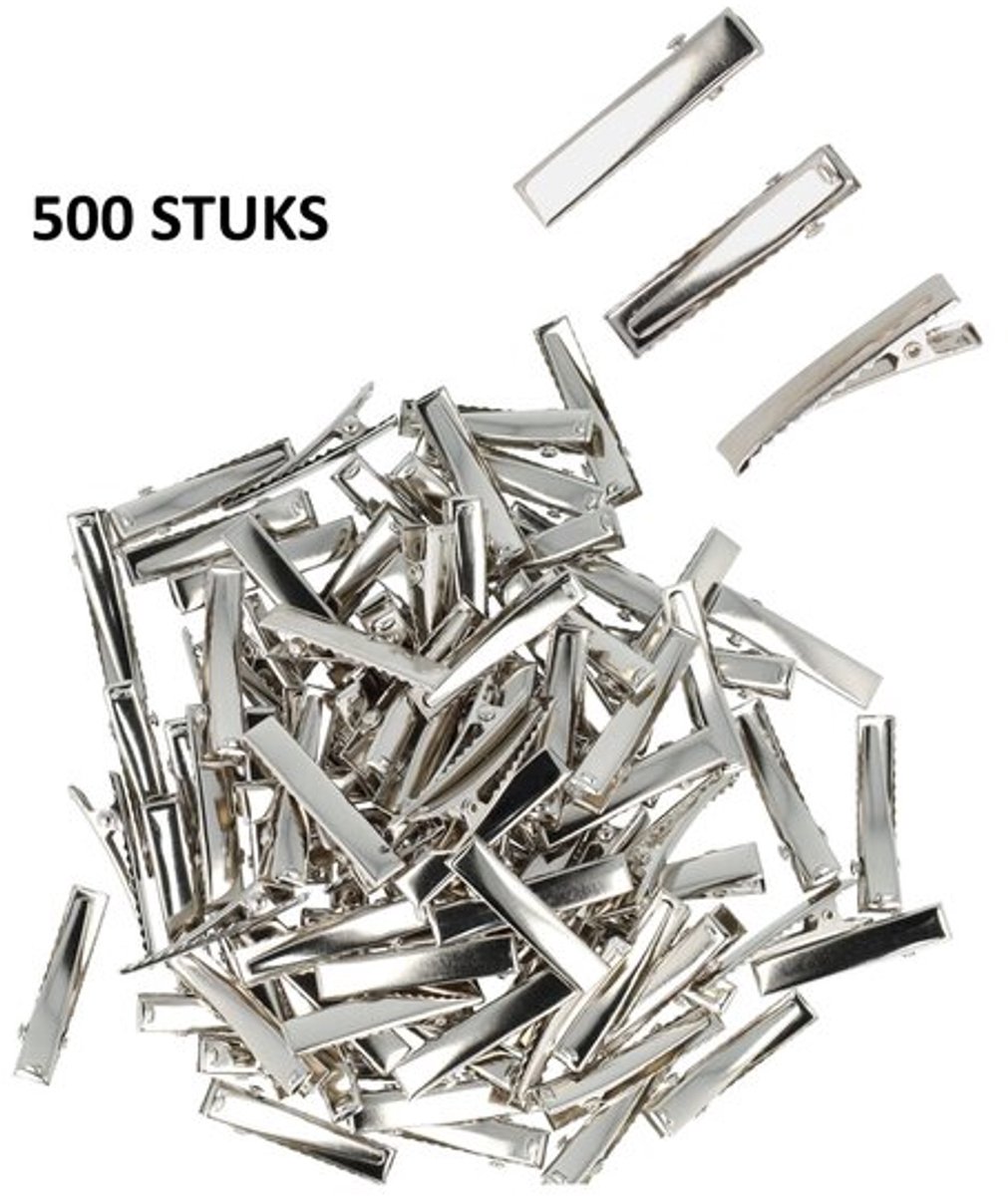 Haarsoires DIY Haarspeld Recht 3,5 cm – Metalen Alligatorspeldjes – Zilver – Set van 500 - Onderdelen - Zelf Sieraden & Haaraccessoires Maken