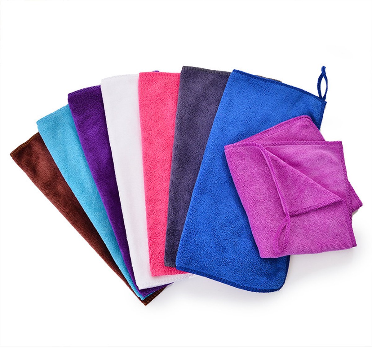 Set van 8 stuks microvezel keuken‑ / theedoeken (blokdoeken), afmetingen 30 × 30 cm, hotel‑/horeca‑kwaliteit, veelzijdig inzetbaar