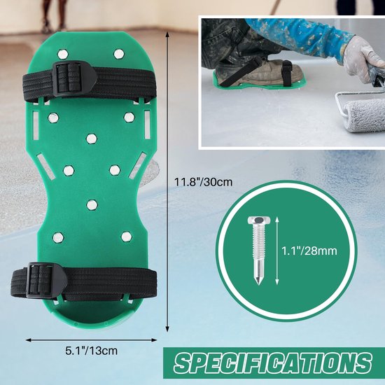 1 paar - tuin grond spijkerschoenen - epoxy schoenen - beluchting schoenen voor gazon - grondbewerkings schoenen - spijkerlengte 2,8 cm - gazon beluchting, tuinonderhoud, epoxy vloer installatie, grond losmaken - groen — afbeelding 4