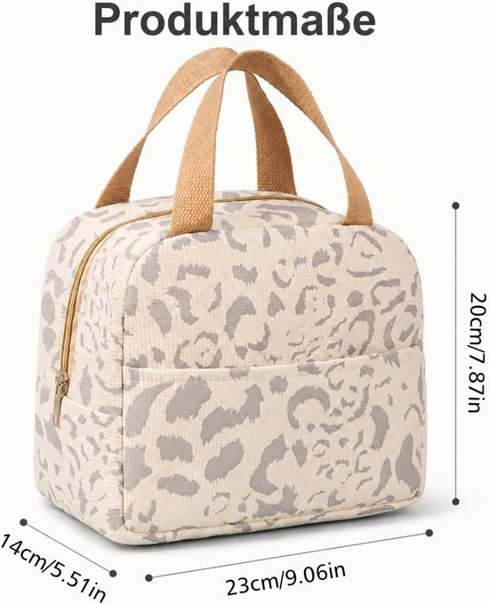 Lichte en compacte geïsoleerde koelbox van 6L voor lunch, ideaal voor werk, school en picknicks in beige — afbeelding 3