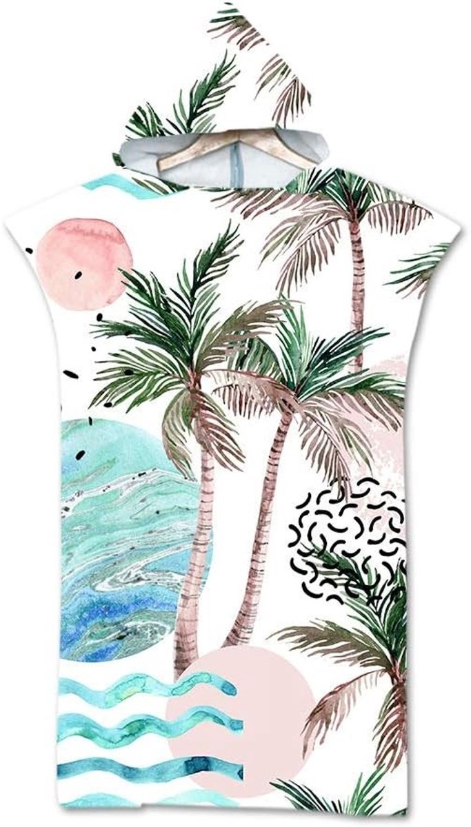 Handdoek Poncho met Capuchon, Surf Poncho voor Dames, Heren en Tieners, Ideaal voor Verandering op het Strand, Compacte en Lichte Microvezel Badjas voor Zwemmen en Strandgebruik