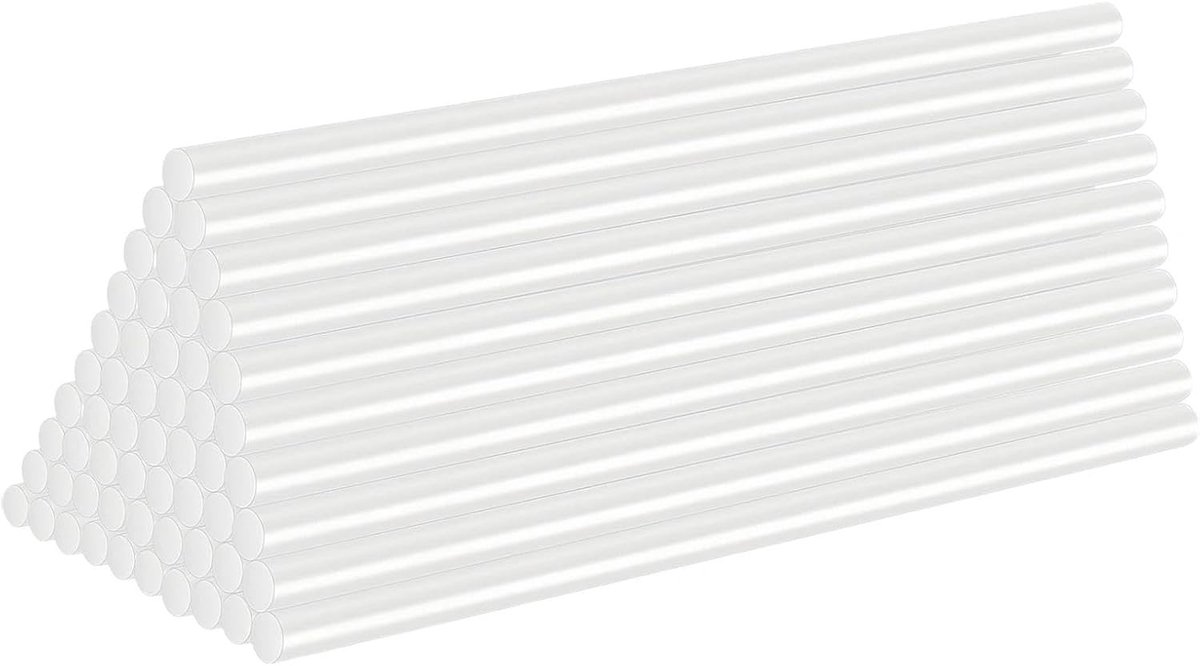 Set van 30 Heetlijmpistool Sticks, Transparante Witte Lijmstiften van 7 mm voor Creatieve Klussen, DIY Decoratie en Knutselprojecten, 70 x 300 mm