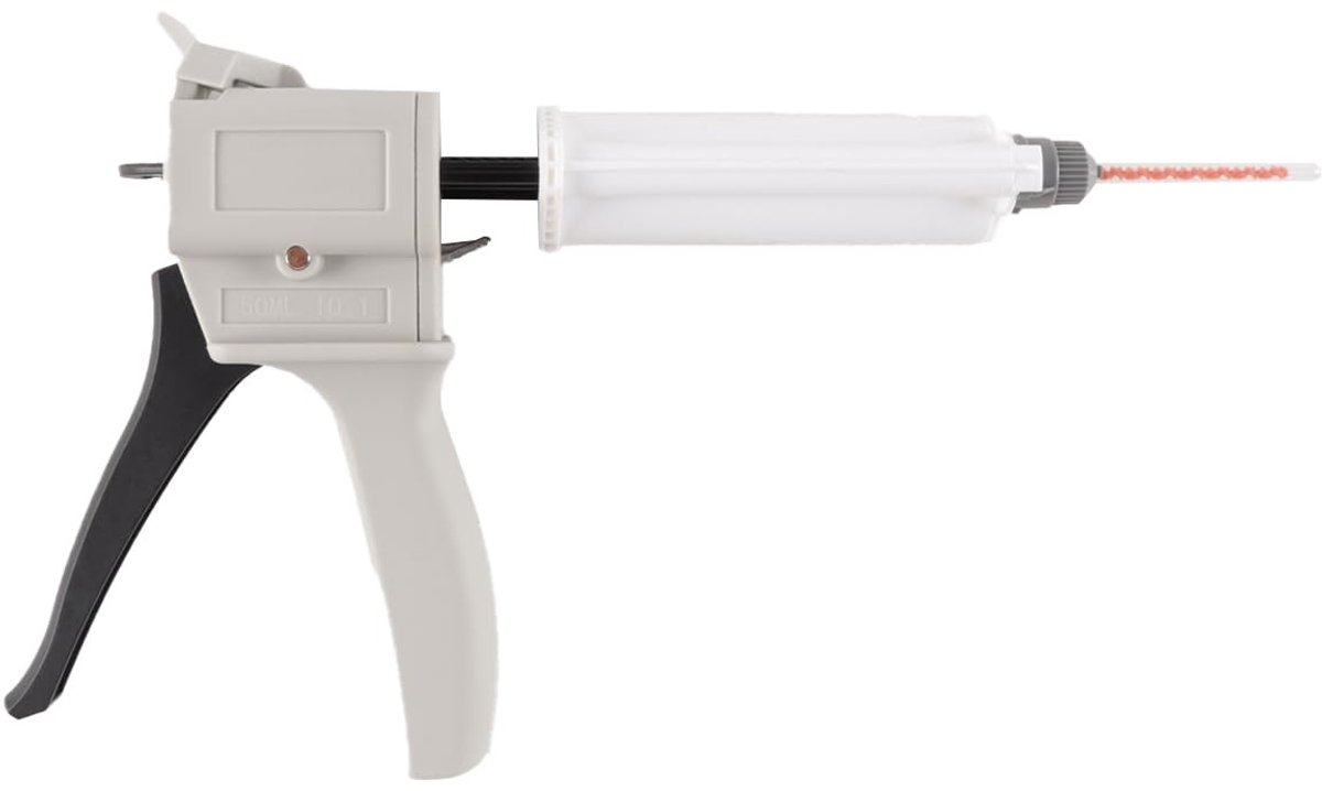 Set van 50 ml epoxy lijm met 10:1 mengverhouding, inclusief dispenser voor mengen en aanbrengen van prints