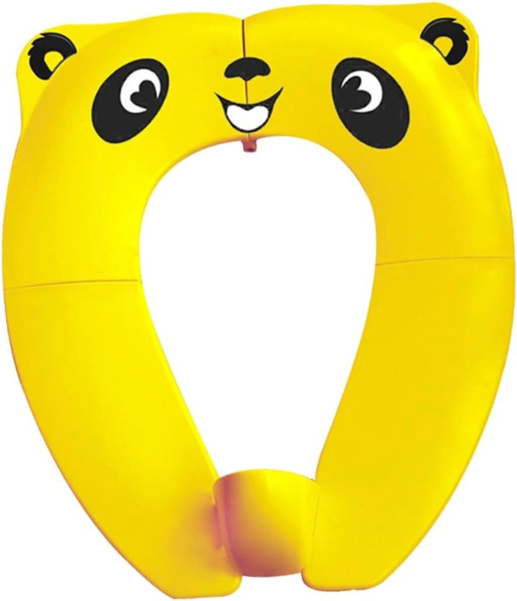 Kinder Toilet Trainer - Opvouwbaar Potje - Zindelijkheidstraining Thuis - Schattig Cartoon Ontwerp - 36 x 29 cm - Geel