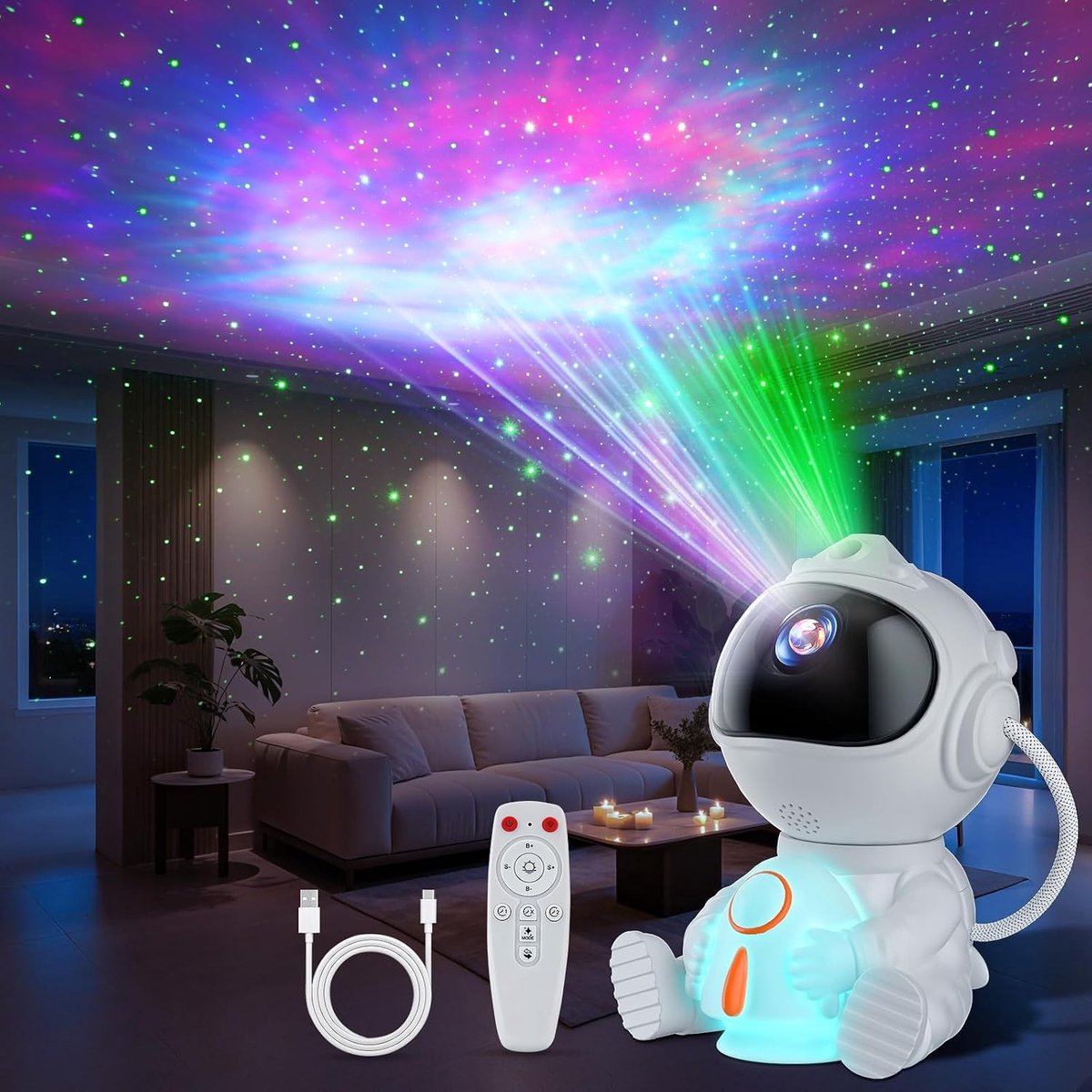 Sterrenhemelprojector - Astronaut - LED Projector met Afstandsbediening - Voor Kinderen en Volwassenen
