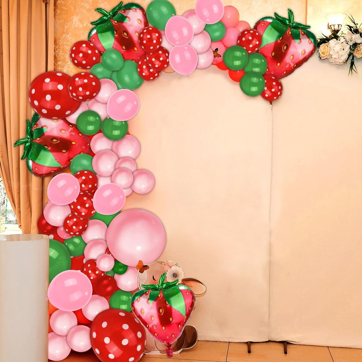 Aardbei Ballon Boog Kit - Multi-kleurig - 12,7 x 12,7 x 1 cm - Folie Ballonnen voor Feestdecoratie - Voor Meisjesverjaardagen
