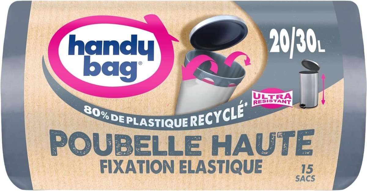 Hoge Vuilniszakken met Elastische Bevestiging - 20L/30L - Drielaagse Folie - Voor Hoge Vuilnisbakken