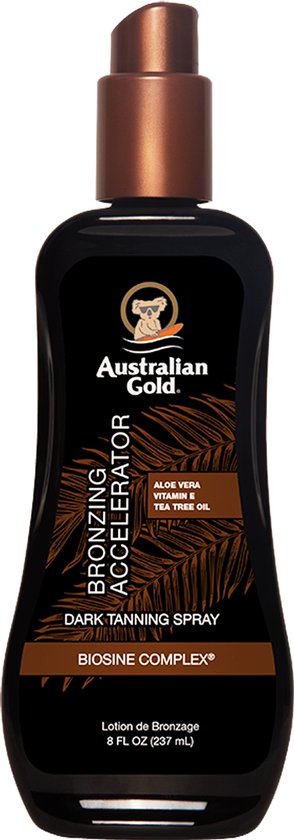 Australian Gold Dark Tanning Accelerator Spray Gel met bronzer – zonder SPF