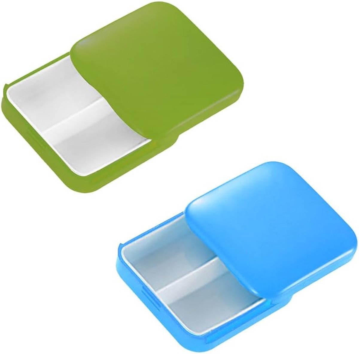 Pillendoos, 2 Stuks Draagbare Pillendoos, Mini-pillendoos van Kunststof, Opbergdoos voor Pillen, Gebruikt voor het Bewaren van Vitaminen, Medicijnen