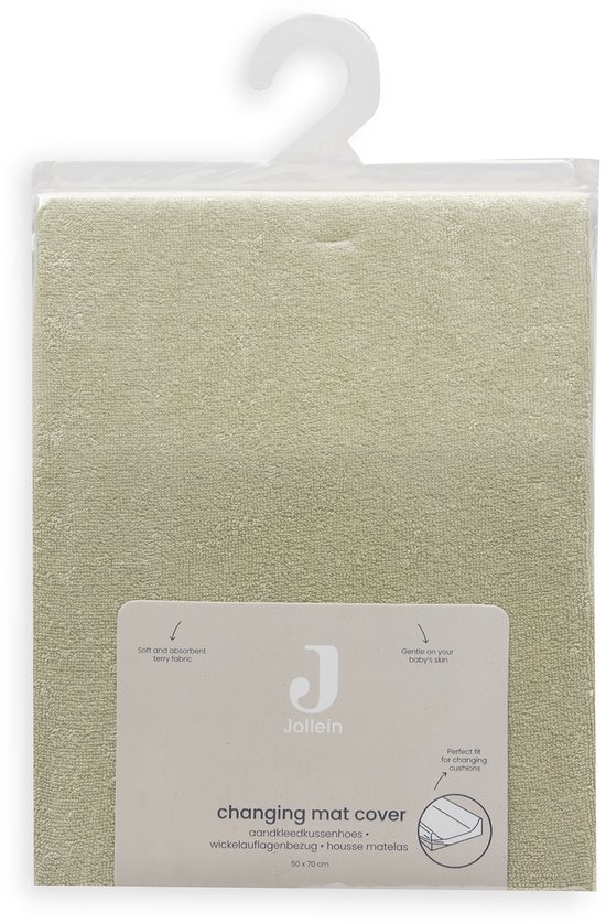 Jollein Aankleedkussenhoes Badstof 50x70cm Soft Matcha — afbeelding 3