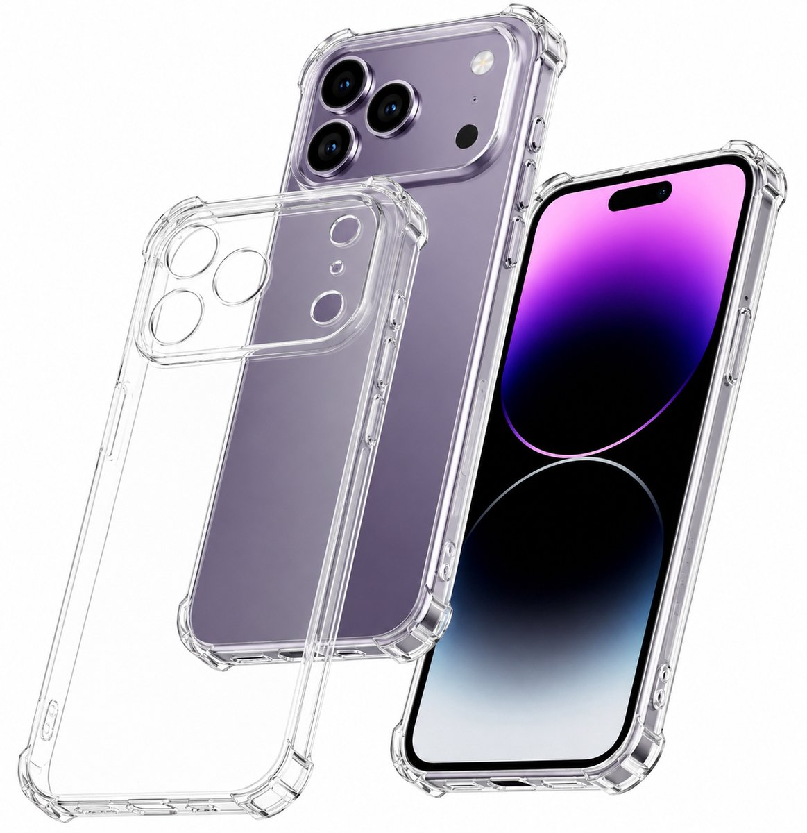 YSONIC Anti Shock Hoesje Geschikt voor Apple iPhone 18 Pro Max Transparant - Siliconen Shock Back Cover Case