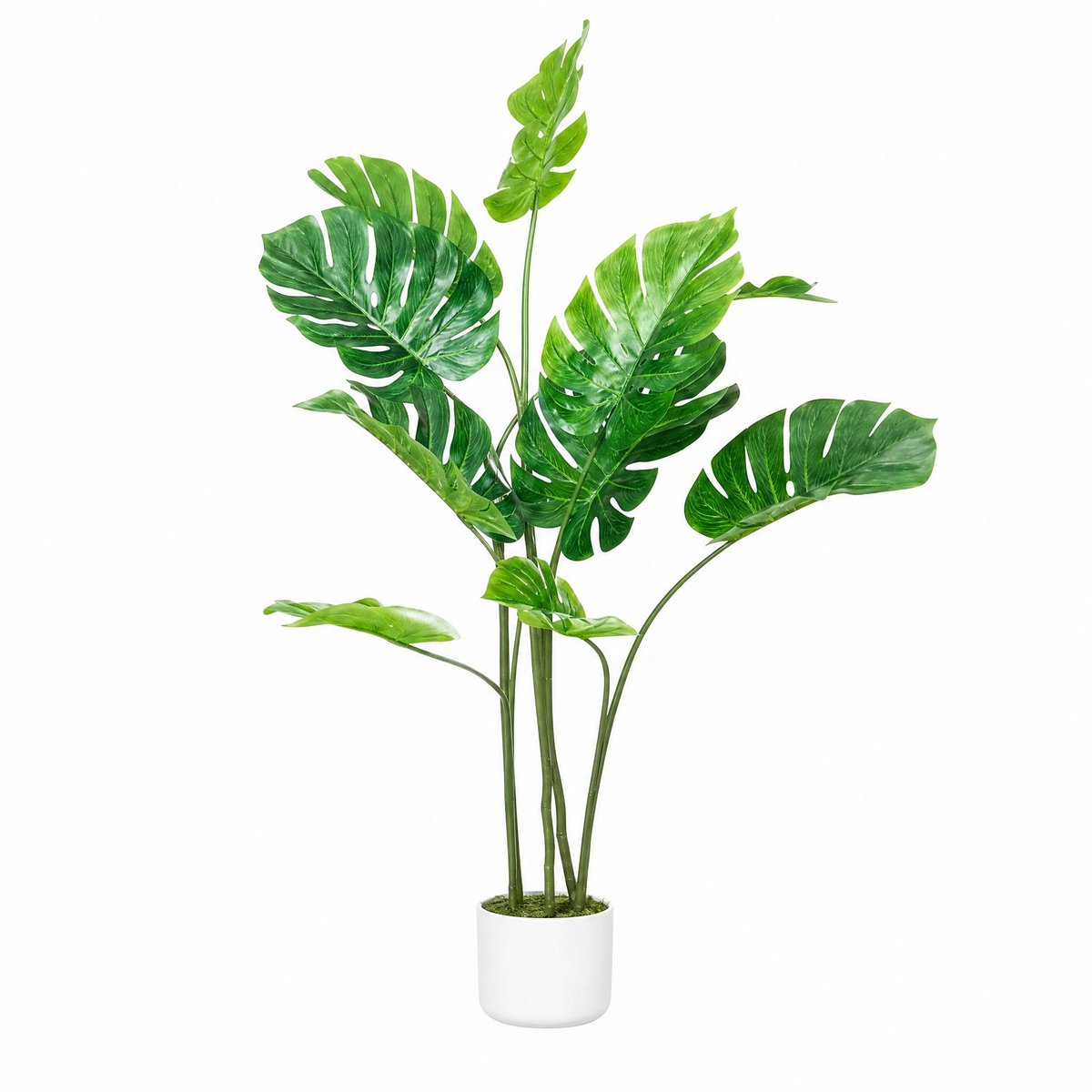 Danky Decoratieve Kunstmonstera 120cm - Onderhoudsvrij - Cadeau voor verhuizing, verjaardag en feestdecoratie