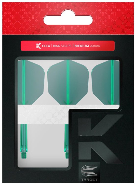 Target K-Flex Green NO6 - Dart Flights - Medium van Target — afbeelding 5