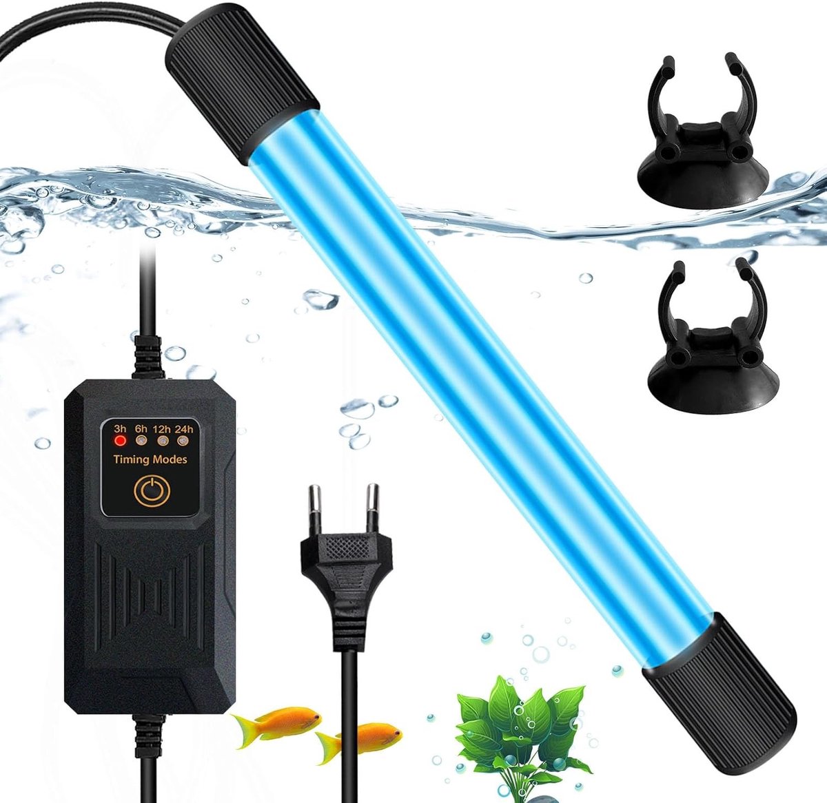 Vijverfilter met UV lamp - Transparant - 23,5 cm - Effectieve bacteriënvernietiging - Voor Aquariums en Vijvers