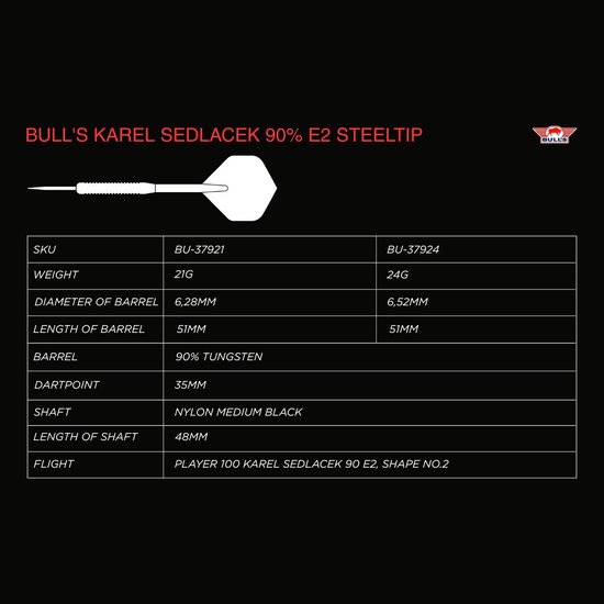 Bull's Karel Sedlacek E2 90% 21 gram van Bull's — afbeelding 5