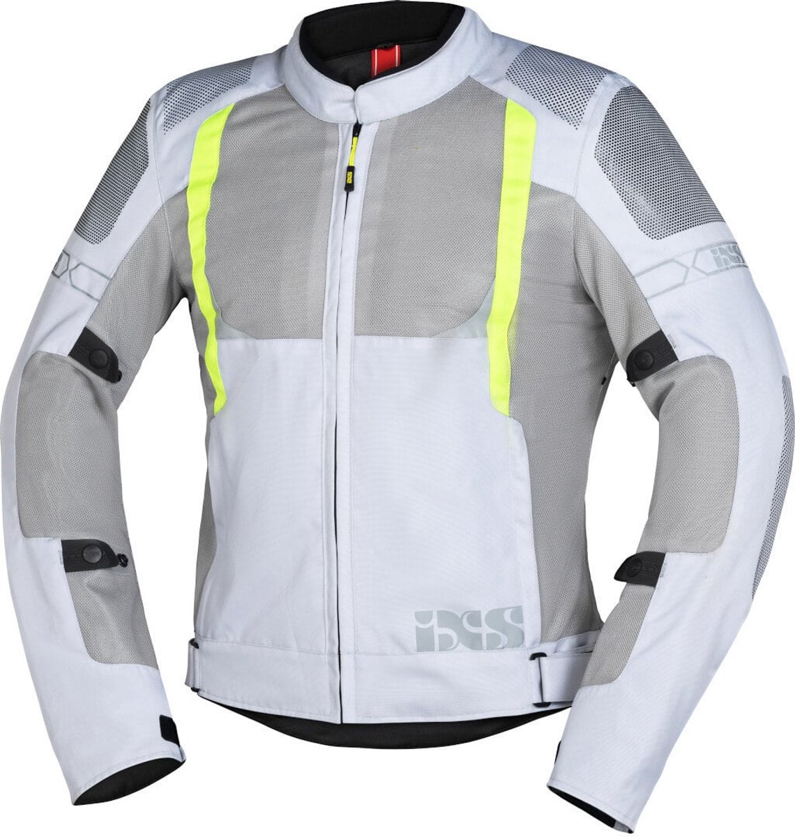 IXS Trigonis-Air Grijs Geel Textiele Motorjas - Jas